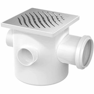 Caixa Sifonada 150x150x50mm Grelha Quadrado Branco Tigre