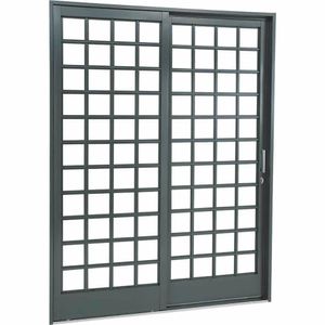Porta de Correr 217x160x12 com 2 Folhas Belfort Quadriculada Direita Sasazaki