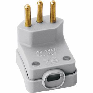 Pino Triplo 2p+t Macho 20a 250v 1767/2056 Reforçado Perlex