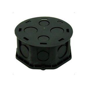 Caixa de Luz/Teto 4x4 Octogonal PVC Fundo Móvel Simples Preta Cemar