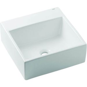 Cuba de Apoio 35x35cm Basic com Mesa Q6 Branco Celite