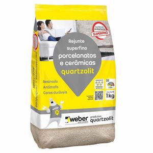 Rejunte Superfino Porcelanatos e Cerâmicas Cinza Platina 1kg Quartzolit