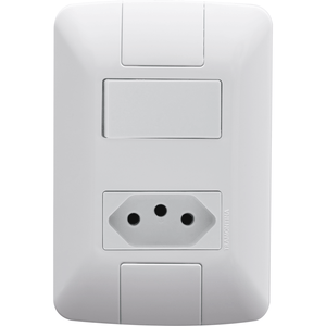 Interruptor/Tomada de 1 Tecla Simples 20A Aria Branco Tramontina