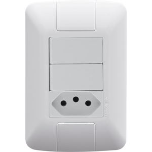 Interruptor/Tomada de 2 Teclas Paralelas 10A Aria Branco Tramontina