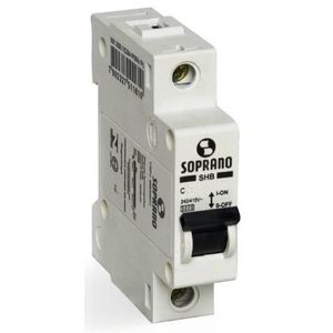 Disjuntor 1P 63 Amperes Unipolar Din Curva C Soprano