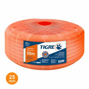 Mangueira 3/4 Rolo 50 Mt Corrugada Laranja Reforçada Tigre