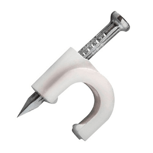 Grampo Fixa Fio 10mm com 15 Pecas Coaxial Branco