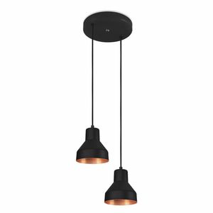 Pendente Viena 130 2 Lâmpadas Preto Cobreado Kin Light