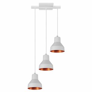 Pendente Viena 130 3 Lâmpadas Branco Cobreado Kin Light