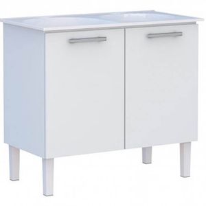Gabinete 100x50 Vênus com Tanque Branco Aco Cozimax