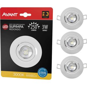 Spot Supimpa 3W LED Redondo Embutir NH250 3000K Bivolt Avant