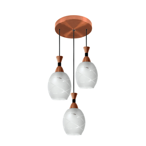 Pendente Malasia 3 Lâmpadas 2172 Cobre Kin Light