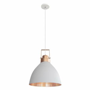 Pendente Oviedo 300 Branco com Dourado Kin Light