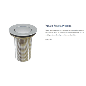 Válvula 1.1/4 E 1 Pratika Japi