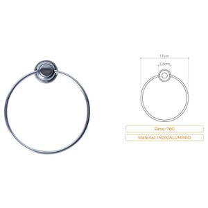 Porta Toalha Argola Florença Inox Civit