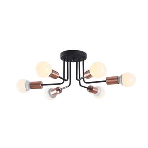 Pendente Argos 6 Lâmpadas 111/6 Preto/cobre Kin Light