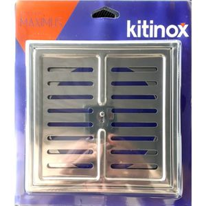 Grelha Inox para Ralo 15x15 Maximus com Caixilho Quadrado Kitinox