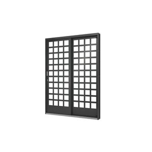 Porta de Correr 215x160x14 com 2 Folhas Quadriculada Esquerda Ramassol
