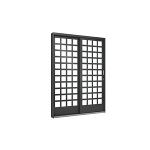 Porta de Correr 215x160x14 com 2 Folhas Quadriculada Direita Ramassol