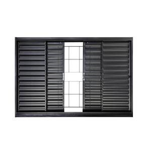 Janela Veneziana 100x120x12 Romex Fit Grade Quadriculada Cinza Ramassol