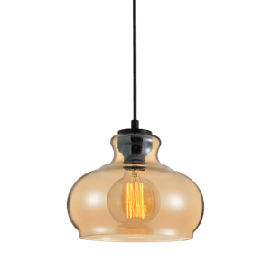 Pendente Rize Vidro Ambar 1xE27 Preto Fosco Avant