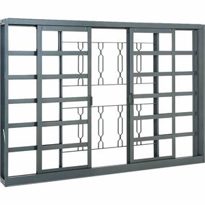 Janela de Correr 100x120x12 com 4 Folhas em Aco Belfort Grade Elo Cinza JCHSGE4 Sasazaki