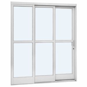 Porta de Correr 217x160x14 com 3 Folhas Pratika Branca Direita Sasazaki