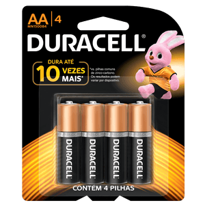 Pilha Peq 4 Unid Alcalina Aa Duracell