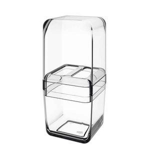 Porta Escova 8.5x8.5x19.5cm Cube Com Tampa Cristal Brinox