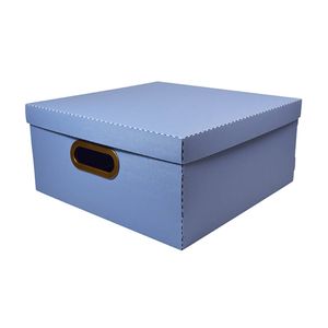 Caixa Media 29x29x15cm Organizadora Linho Azul Claro Dello