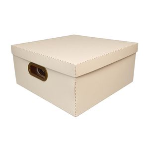 Caixa Media 29x29x15cm Organizadora Linho Rosa Claro Dello