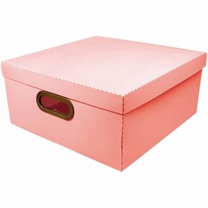 Caixa Grande 35x35x16cm Organizadora Linho Coral Dello