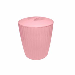 Cesto De Lixo Groove Rosa Quartz Fechado Martiplast