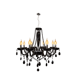 Lustre Baronesa 8xE14 Can-Cromo Preto Brilhante Avant