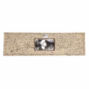Pia 200x55 Com Cuba Inox Arabesco Granito Santex