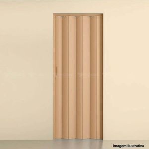 Porta Sanfonada 210x60 PVC Bege Belplast