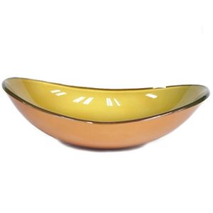 Cuba de Vidro 48x30cm Oval Dourado Real CO48 Vmex