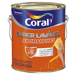Tinta Super Lavável Interna 3,6L Branco Eggshell Coral