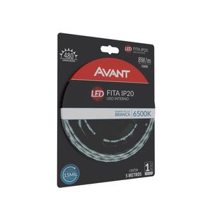 Fita Interna 8W/m 5 Metros LED com Transformador 6500K Avant