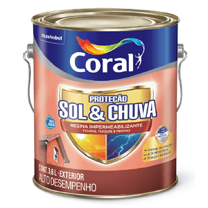 Resina Impermeabilizante Sol E Chuva 3.6L Cerâmica Telha Coral