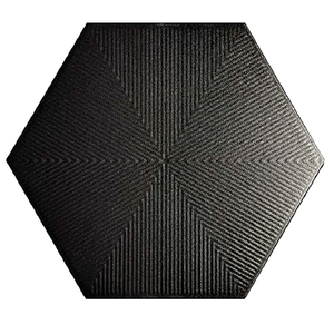 Revestimento Brilhante 22.8 Hexagonal Frisado Black Extra Ceral
