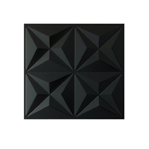 Kit Painel 3D 50x50 com 8 Pecas Mini Estrelar Preto Fosco Poliestireno Mebuki
