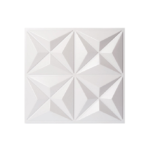 Kit Painel 3D 50x50 com 8 Pecas Mini Estrelar Branco Fosco Poliestireno Mebuki