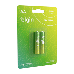 Pilha AA Pequena com 2 Unidades Alcalina Elgin