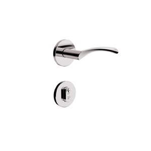 Fechadura Cil55 Cromada Alavanca Roseta Redonda Externa 3F
