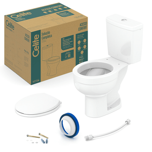 Kit Vaso com Caixa Acoplada e Acessórios 3/6L Acesso Branco Celite