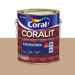 Tinta Esmalte Sintético Coralit Ultra Resistência Externa 3,6L Alto Brilho Camurça 814 Coral