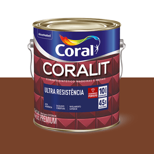 Tinta Esmalte Sintético Coralit Ultra Resistência Externa 3,6L Alto Brilho Tabaco 828 Coral