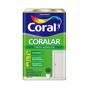 Tinta Coralar Interna 18L Acrílica Fosco Branco Neve 001 Coral