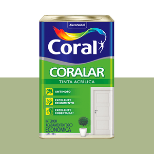 Tinta Coralar Interna 18L Acrílica Fosca Verde Kiwi 654 Coral
